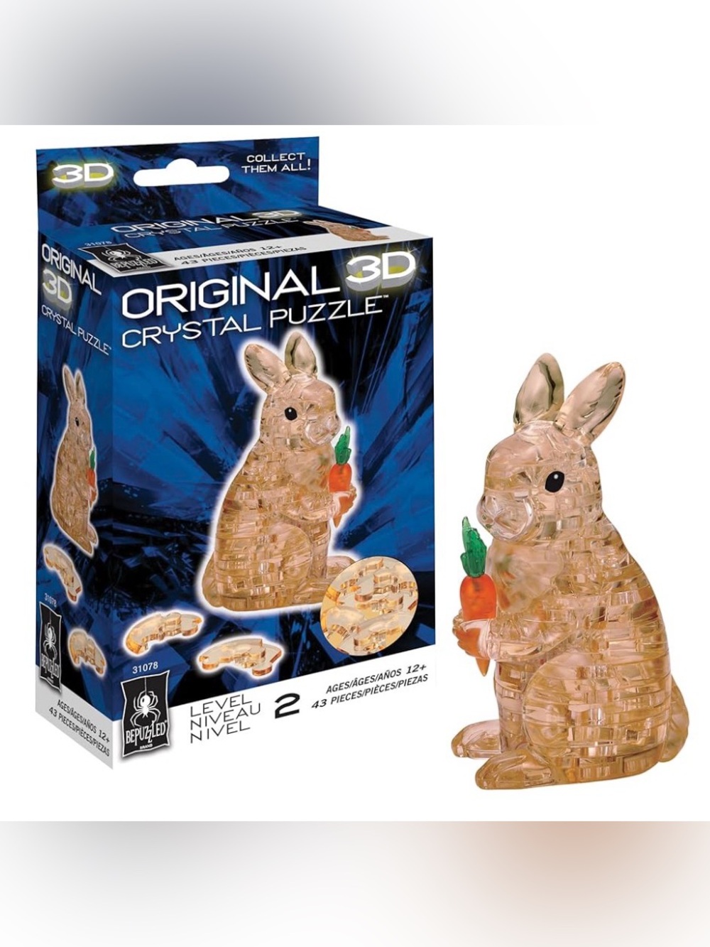 Bepuzzled Original 3D Crystal Puzzles Rabbit